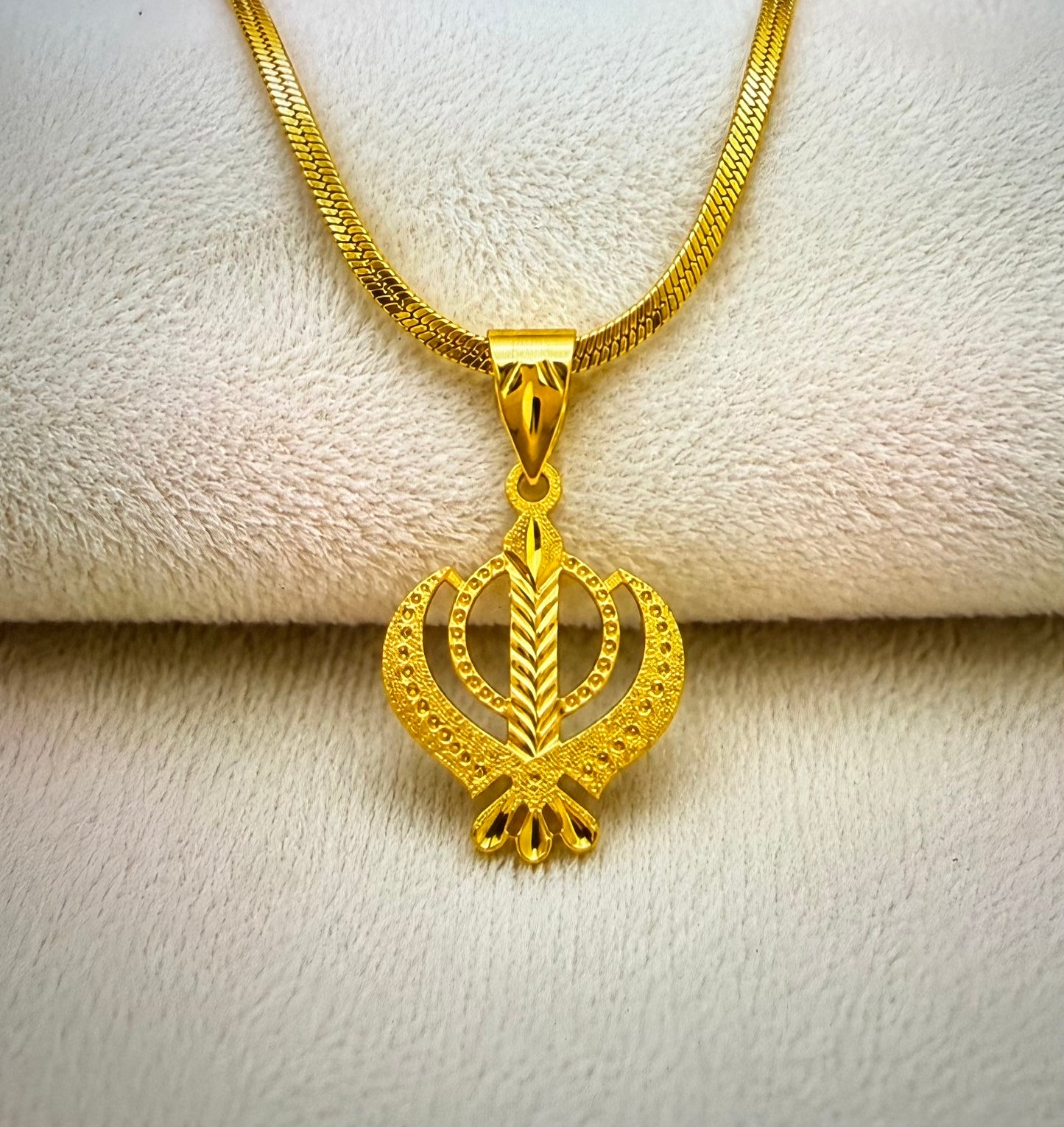KHANDA PENDANT WITH SNAKE CHAIN - PREMIUM